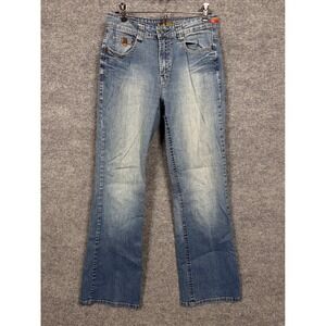 WORN by Melissa Matsui Womens 8 Bootcut Jeans Blue Washed Cotton Blend Mid Rise